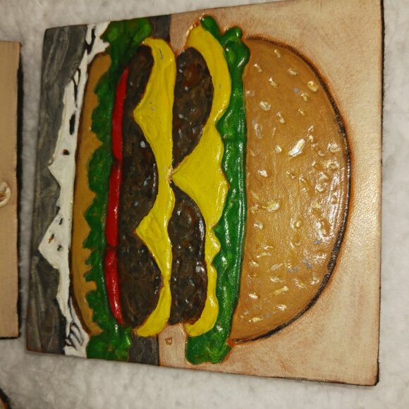 Leather Coasters - 4" square - Picture 2 of 5